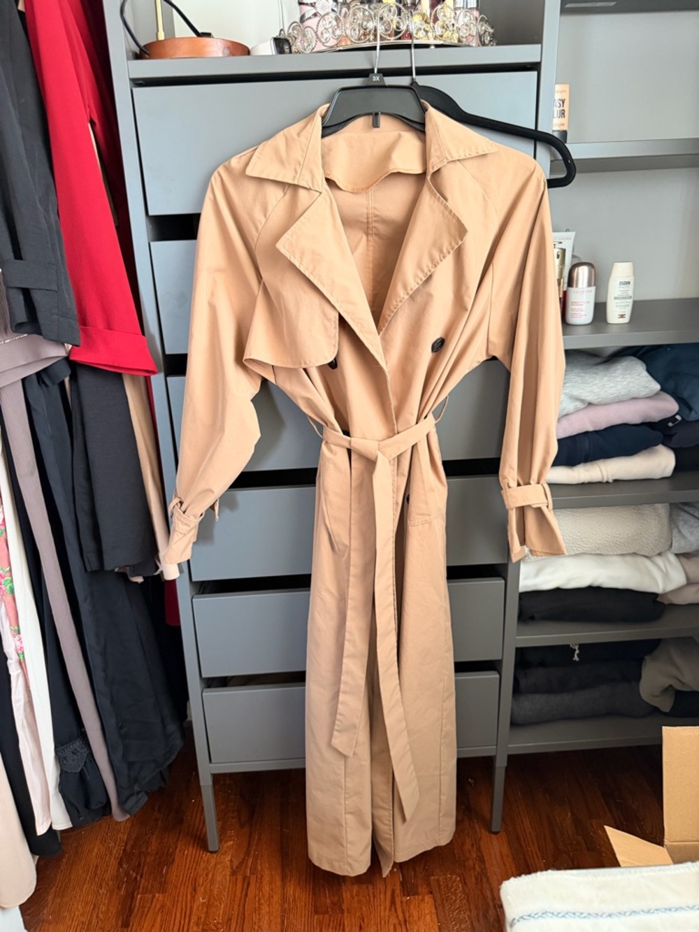 Women's Beige Trench Coat with Belt